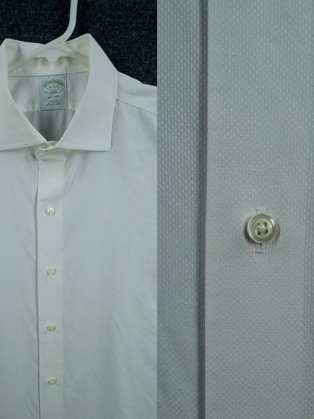 Brooks Brothers White 16 2/3 Non-Iron Milano Cotton Button Up Long Sleeve Shirt
